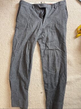 Paul Stuart Gray Wool-Blend Dress Pants